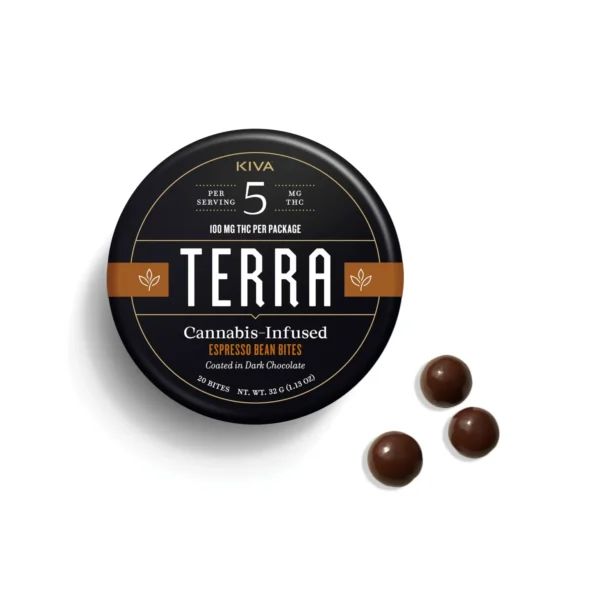 5mg Terra ‘Espresso Bean’ Dark Chocolate Bites 100mg THC total