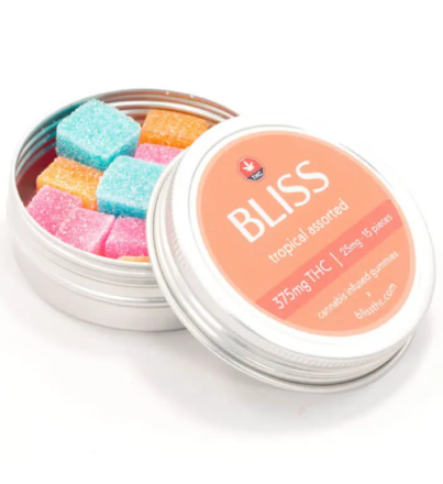 Bliss-Cannabis-Infused-Gummies-375MG-THC-Tropical-Assorted